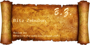 Bitz Zebulon névjegykártya